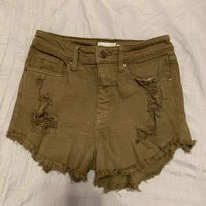 Windsor Army green high waisted shorts